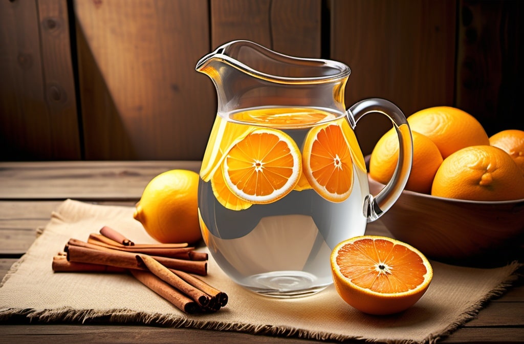 Cinnamon lemon and orange water