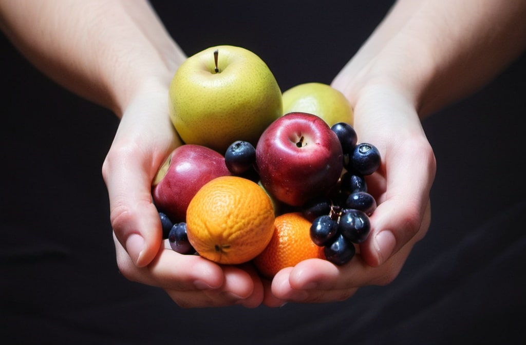 Healthy fruits snacks in hands