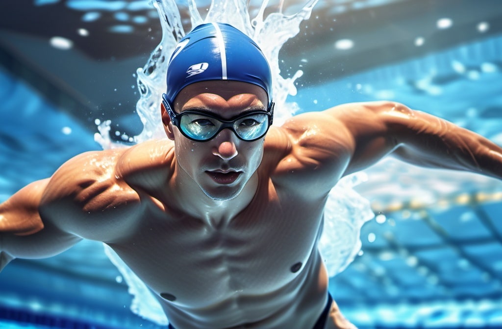 Man swimming once a week in swimming pool