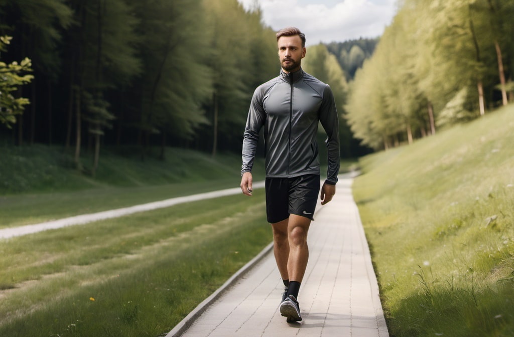 Man walking in nature twice a day