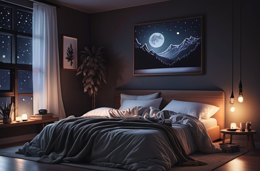 Sleep environment dark color bedroom for better sleep